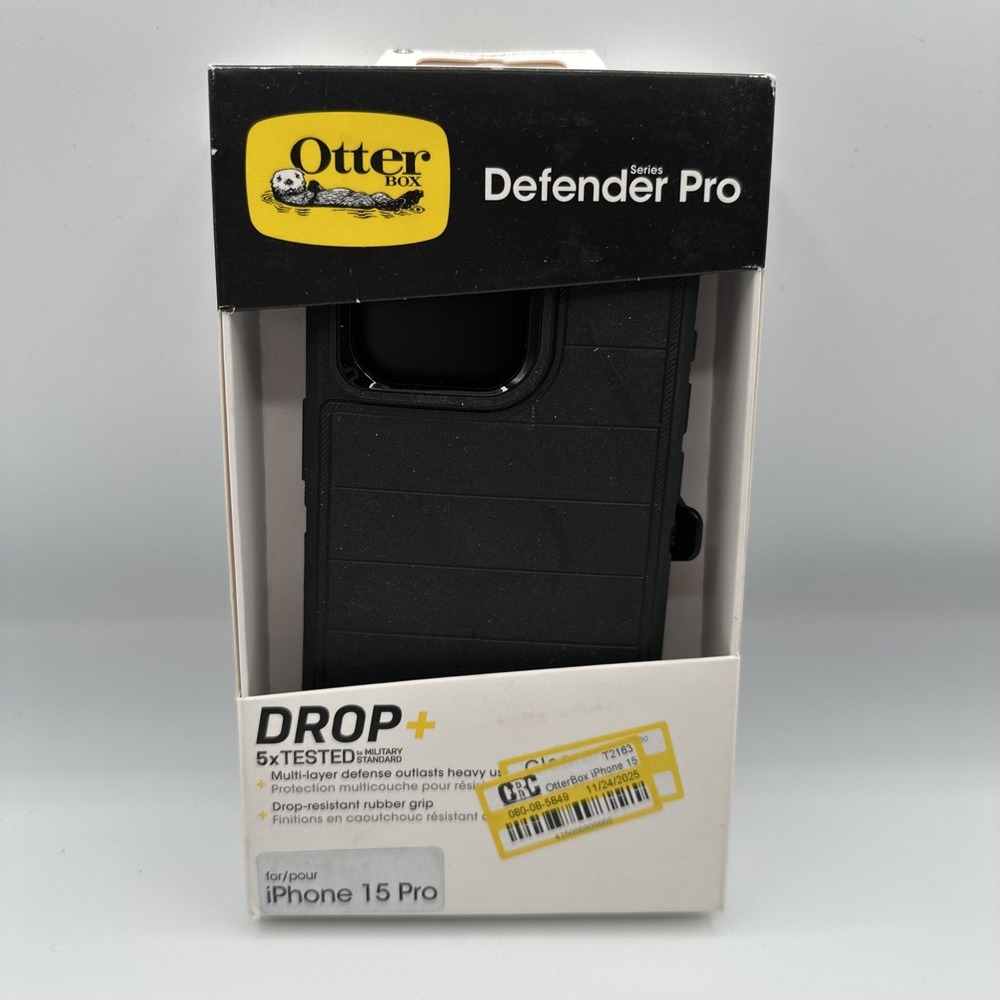 OtterBox iPhone 15 Pro Defender Pro Series Case With Belt Clip - Black